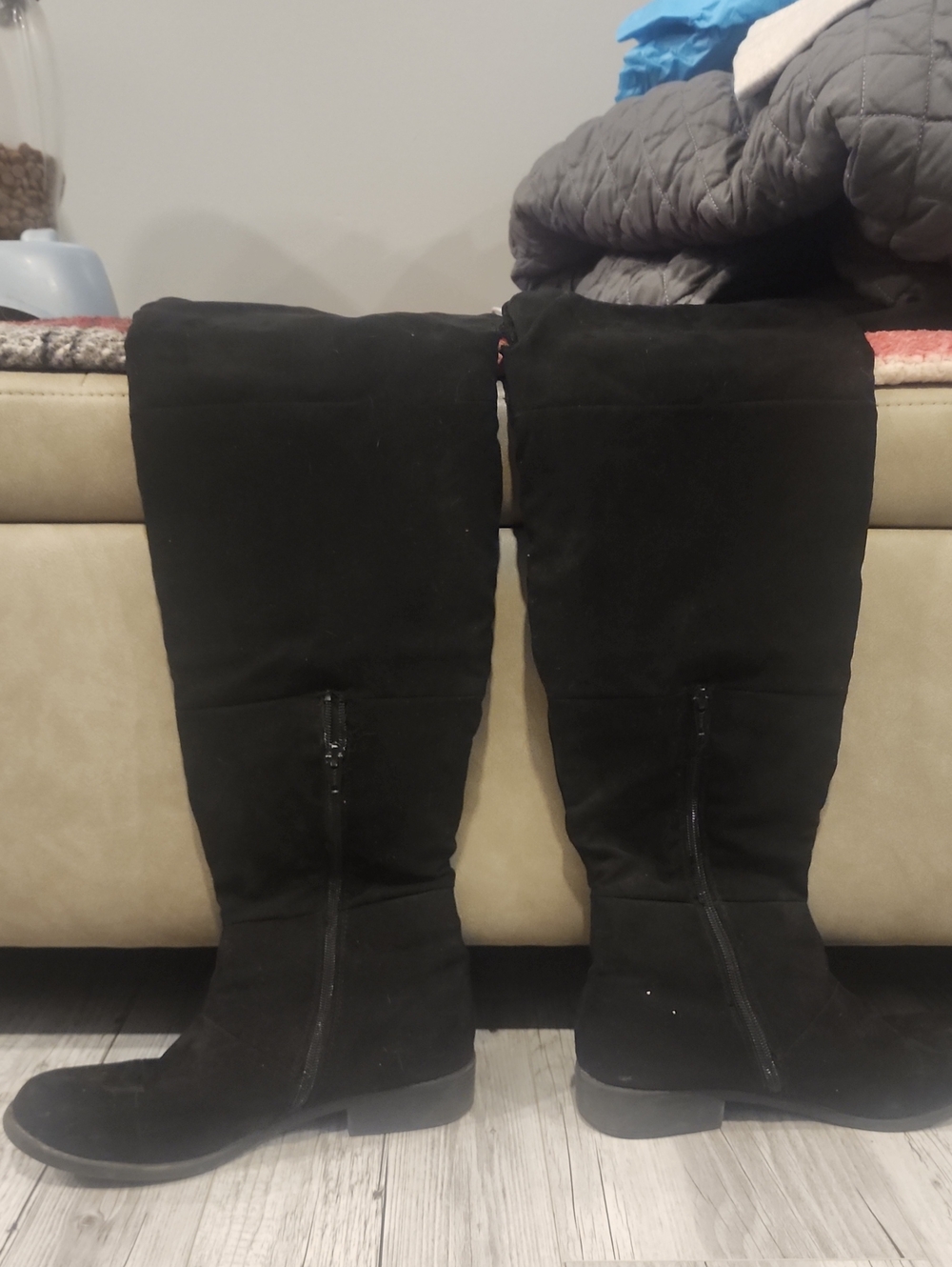 American Eagle Outfitters Black Over-the-Knee Suede Boots